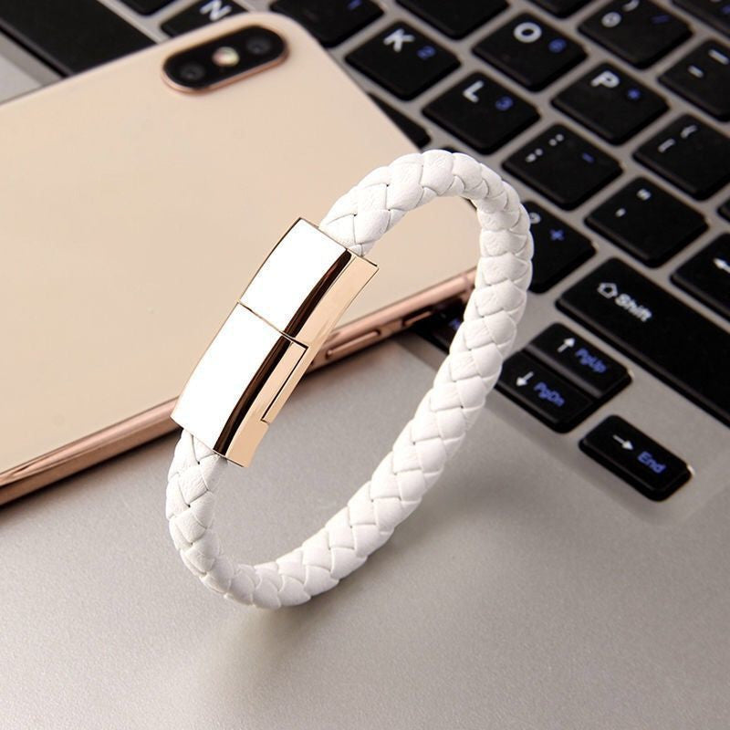 Stylish Bracelet USB Charging Cable – Portable Data & Fast Charger for iPhone, Type-C & Micro USB Devices