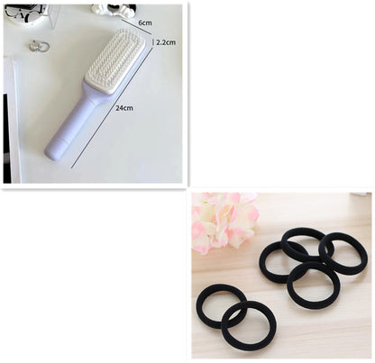 4-in-1 Self-Cleaning Hair Brush – Anti-Static Scalp Massage Comb with Rotating & Lifting Design