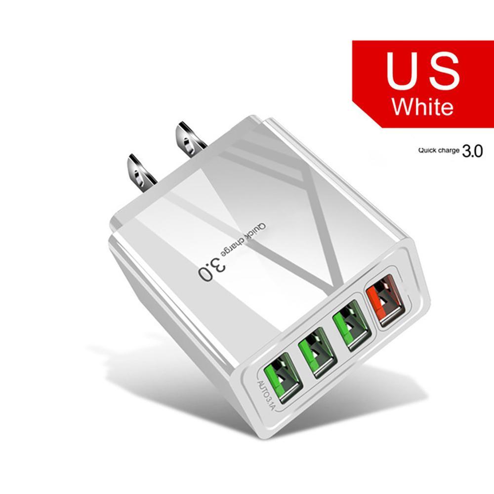3A Illuminated USB Wall Charger – 4-Port Fast Charging Adapter for Mobile Devices
