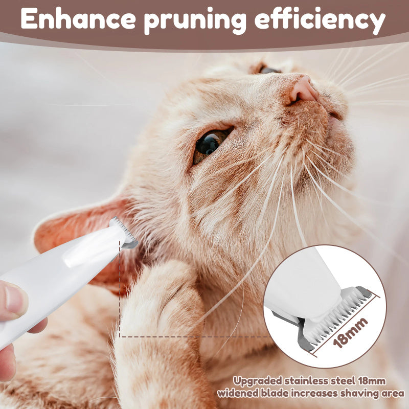 Waterproof Pet Paw Trimmer with LED Light & Display – Wide Blade Per Hair Clippers for Grooming