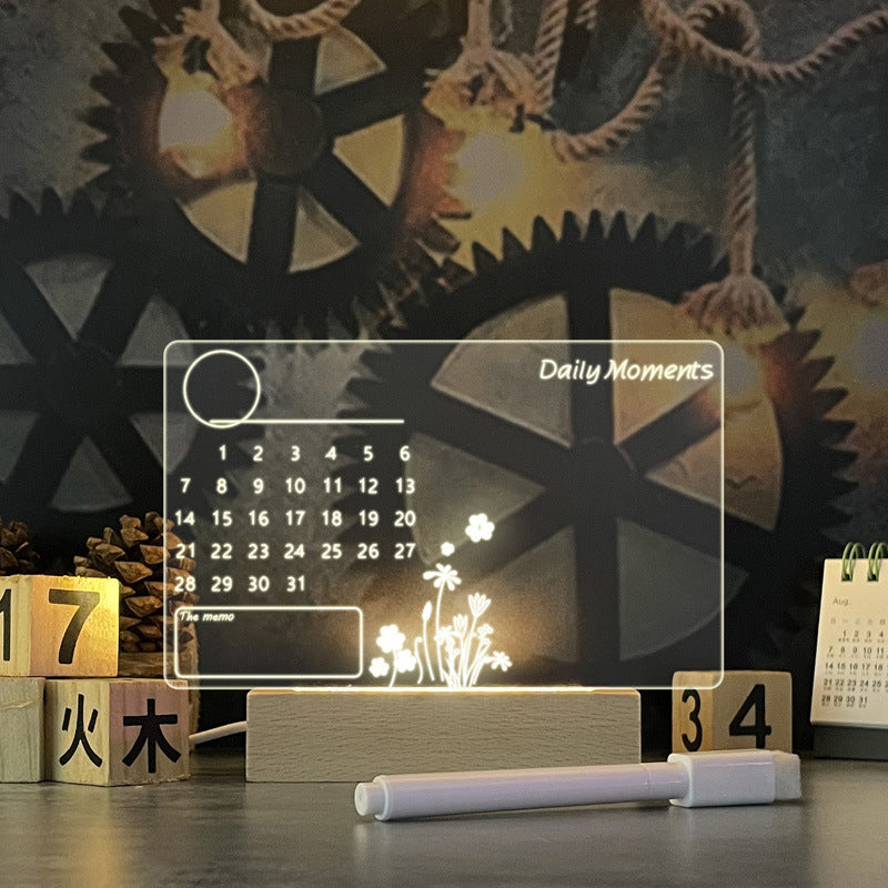 LED Message Board Night Light – USB Creative Note Lamp with Pen