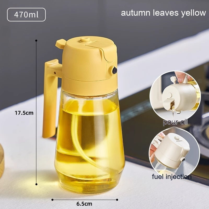 2-in-1 Olive Oil & Vinegar Sprayer – 470ML Glass Dispenser Bottle for Cooking, BBQ, Air Fryer & Salad