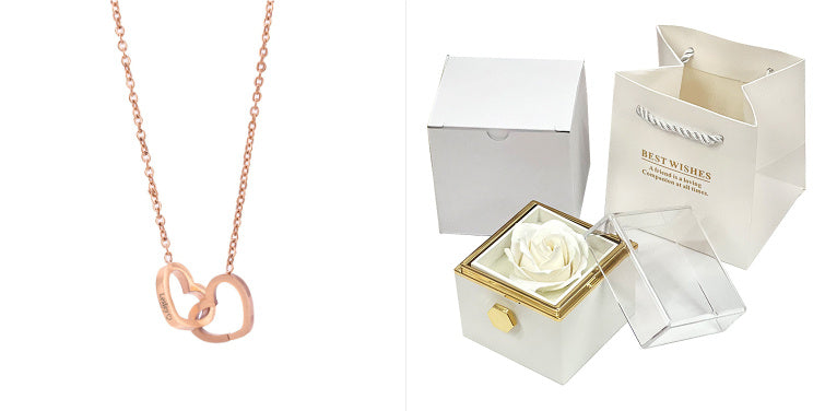 Rotating Rose Flower Gift Box – Creative Jewelry Packaging for Women.