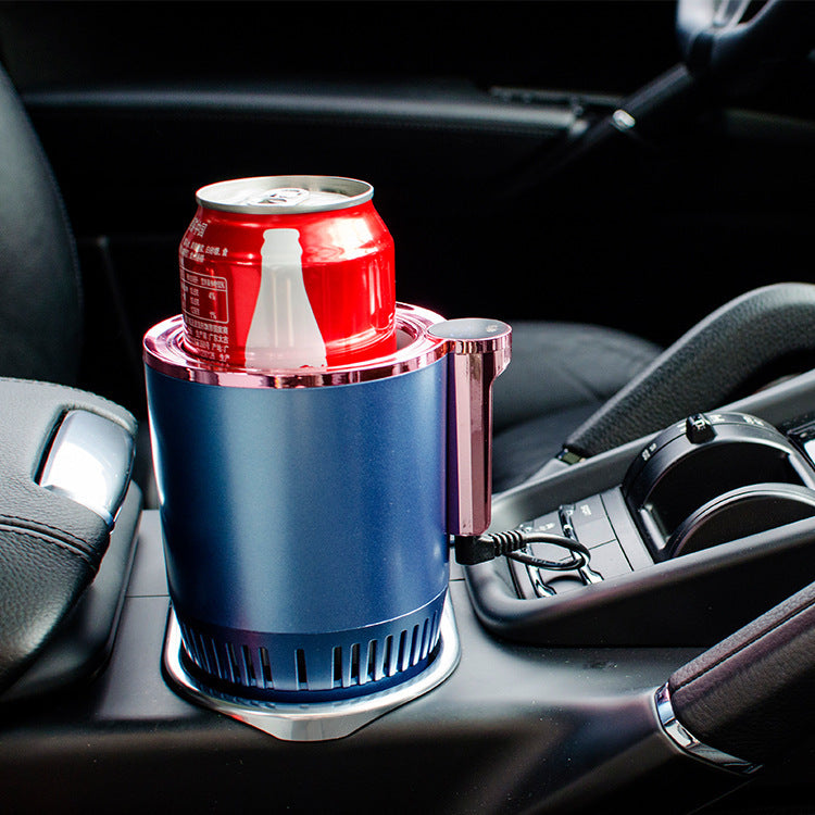 2-in-1 Smart Car Cup Holder – 12V Heating & Cooling Drink Warmer Cooler with Digital Temperature Display | Mini Car Refrigerator Mug