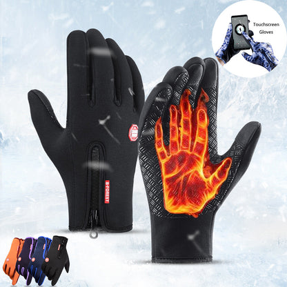 Winter Touchscreen Motorcycle Gloves – Waterproof, Anti-Slip, Fleece-Lined Sports Riding Gloves