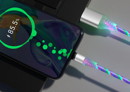 Flowing Light Magnetic Data Cable – Compatible with Apple iPhone, Android & USB Type-C Devices