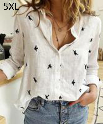 Women’s Long Sleeve Lapel Shirt – Solid Color Button-Up Fashion Top