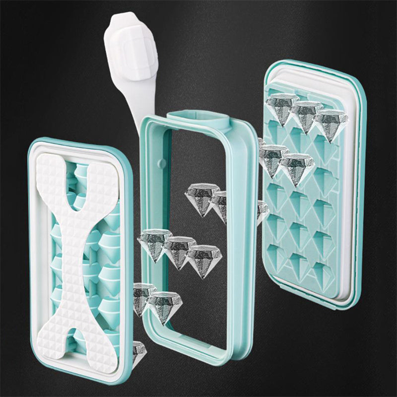 2-in-1 Portable Ice Ball Maker & Water Bottle – Silicone Ice Cube Mold for Creative Diamond-Shaped Ice, Summer Kitchen Gadget