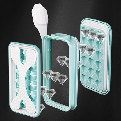 2-in-1 Portable Ice Ball Maker & Water Bottle – Silicone Ice Cube Mold for Creative Diamond-Shaped Ice, Summer Kitchen Gadget