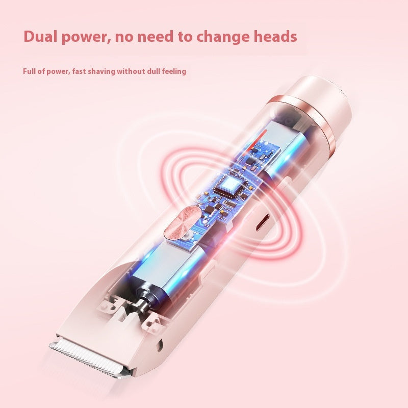 2-in-1 Women's Electric Hair Remover – Double Head Wet & Dry Shaver for Body and Bikini Line