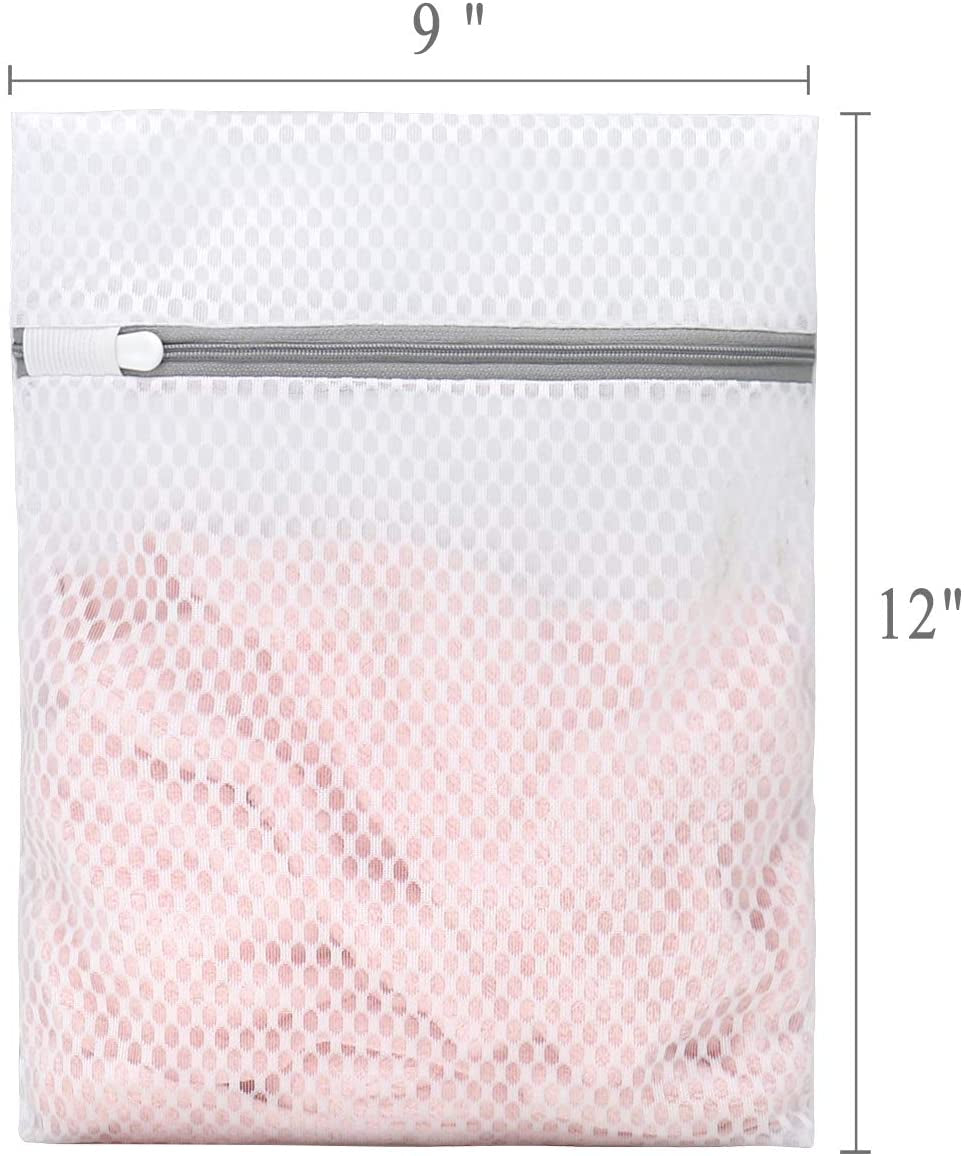 3Pcs Durable Honeycomb Mesh Laundry Bags for Delicates 9 X 12 Inches (3 Small)