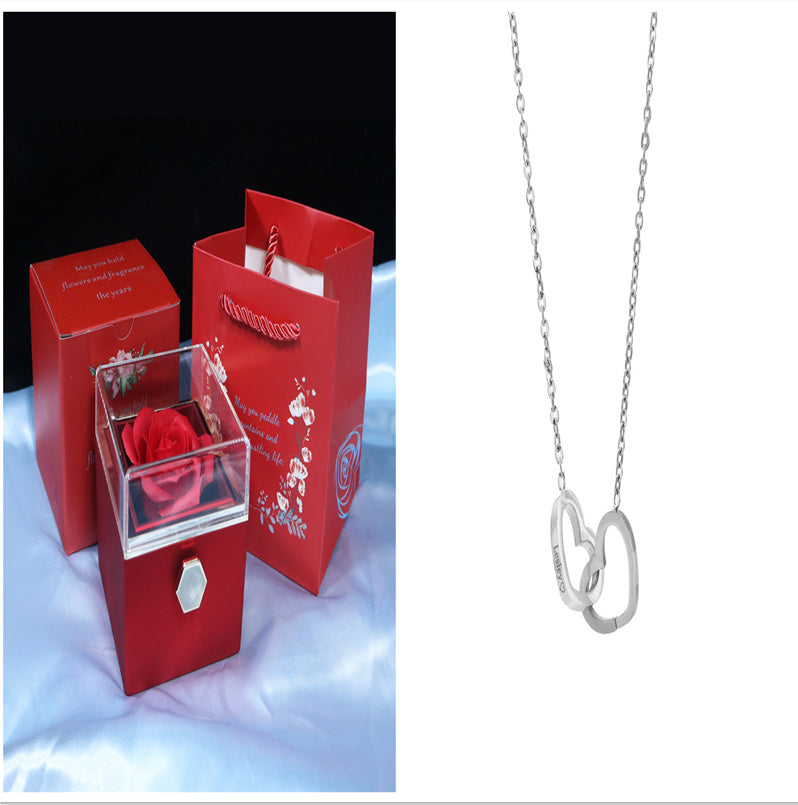 Rotating Rose Flower Gift Box – Creative Jewelry Packaging for Women.