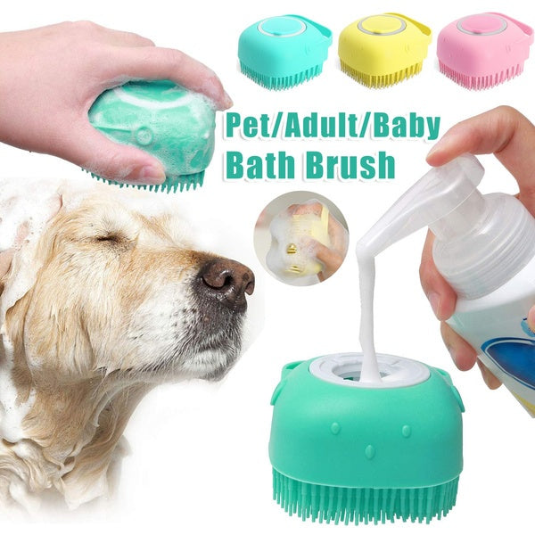 Dog & Cat Bath Brush with Shampoo Dispenser