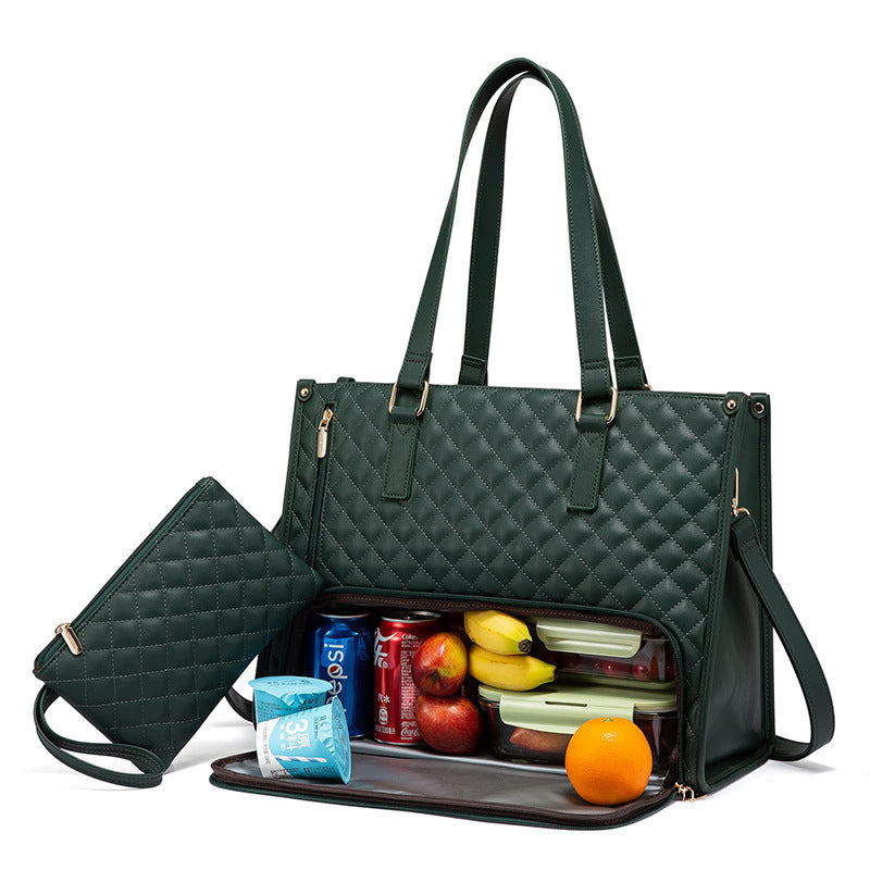 Women's Insulated Lunch Bag – Large Leak-Proof Tote with Laptop Compartment for Work & Commute