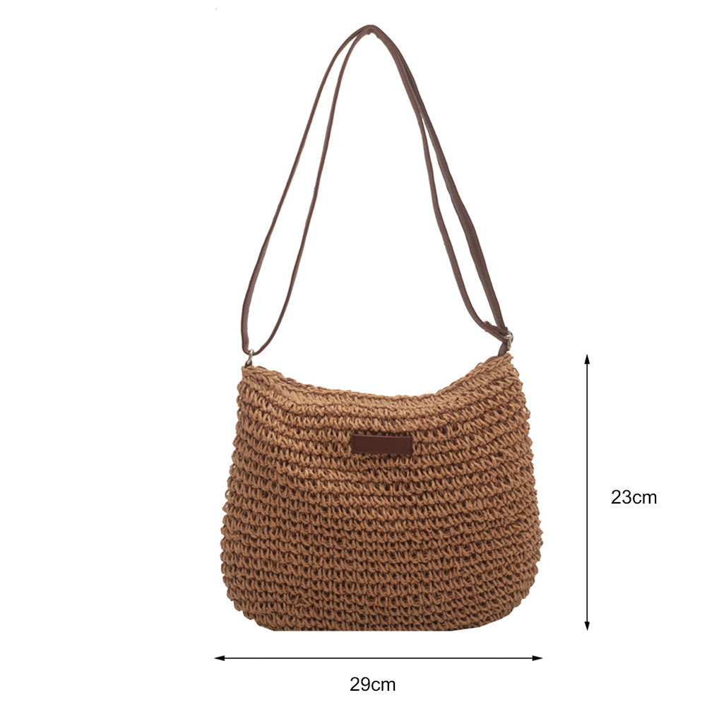 Niche Design Straw Tote Bag – Chic Vacation Handbag for Beach & Travel