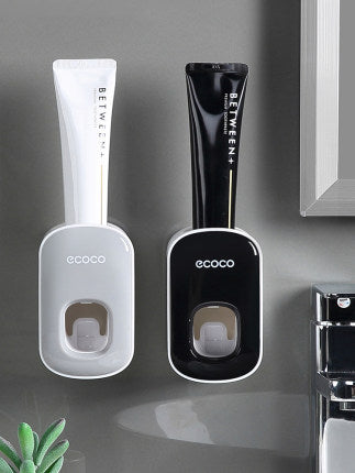 Wall-Mounted Automatic Toothpaste Dispenser – Bathroom Accessories Set with Toothbrush Holder