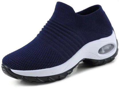 Women's Mesh Wedge Dance Shoes – Lightweight Breathable Slip-On with Hollow Design & Waterproof Platform