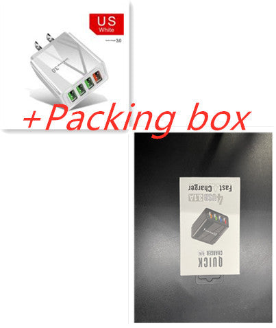 3A Illuminated USB Wall Charger – 4-Port Fast Charging Adapter for Mobile Devices