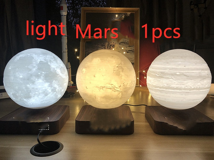 Magnetic Levitation Moon Lamp – 3D Printed Planet Night Light with Floating & Spinning LED Display