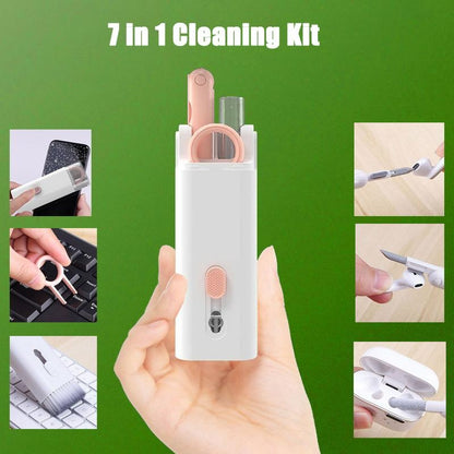 7-in-1 Multifunctional Cleaning Kit – Bluetooth Earbuds Cleaner, Keyboard Brush, Keycap Puller & Screen Cleaning Pen