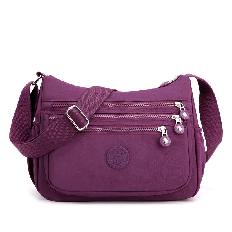 Lightweight Nylon Multilayer One-Shoulder Casual Messenger Bag – Simple & Durable Design