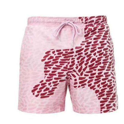 Men’s Color-Changing Swim Trunks – Quick-Dry Summer Beach Shorts with Magic Heat Reactive Fabric