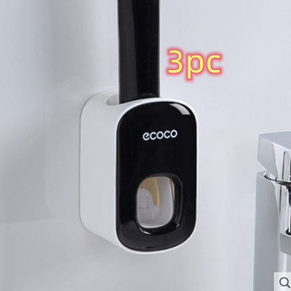 Wall-Mounted Automatic Toothpaste Dispenser – Bathroom Accessories Set with Toothbrush Holder