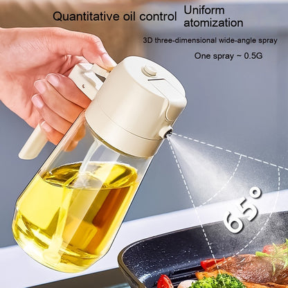 2-in-1 Olive Oil & Vinegar Sprayer – 470ML Glass Dispenser Bottle for Cooking, BBQ, Air Fryer & Salad