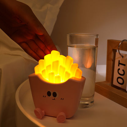 Cute French Fries Night Light – USB Rechargeable LED Lamp for Home & Kids' Room Decor