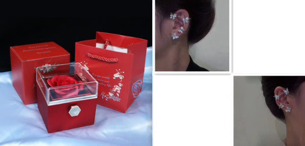 Rotating Rose Flower Gift Box – Creative Jewelry Packaging for Women.