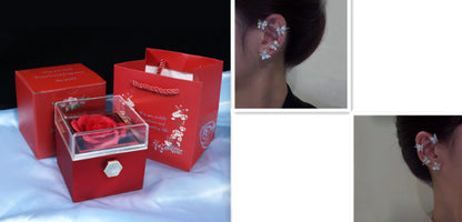 Rotating Rose Flower Gift Box – Creative Jewelry Packaging for Women.