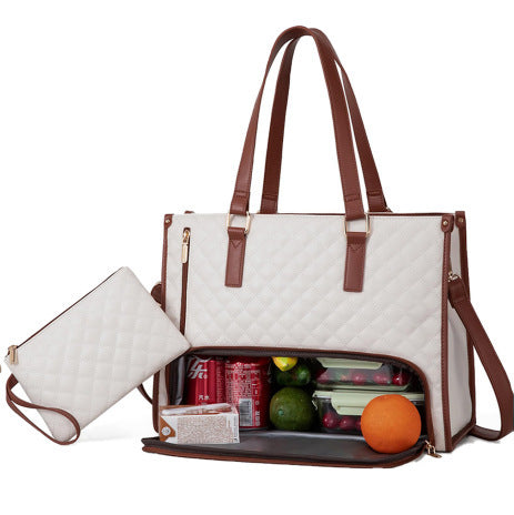 Women's Insulated Lunch Bag – Large Leak-Proof Tote with Laptop Compartment for Work & Commute