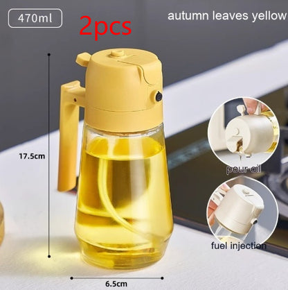 2-in-1 Olive Oil & Vinegar Sprayer – 470ML Glass Dispenser Bottle for Cooking, BBQ, Air Fryer & Salad