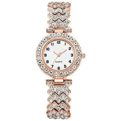 Women's Luxury Watch & Bracelet Set – 2-Piece Quartz Wristwatch with Matching Alloy Bracelet