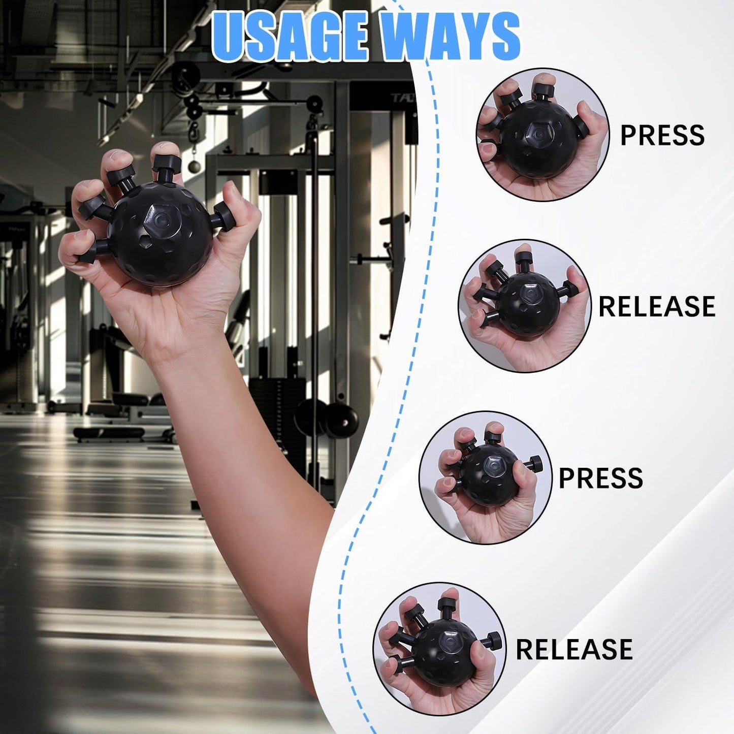 Adjustable Hand Grip Strengthener – Gym Finger Exerciser for Forearm, Climbing & Grip Training