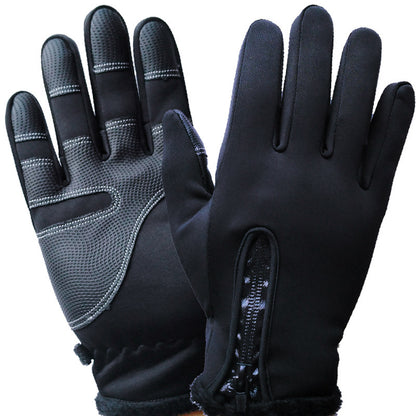 Full-Finger Touchscreen Ski Gloves – Waterproof Winter Gloves with Zipper Design