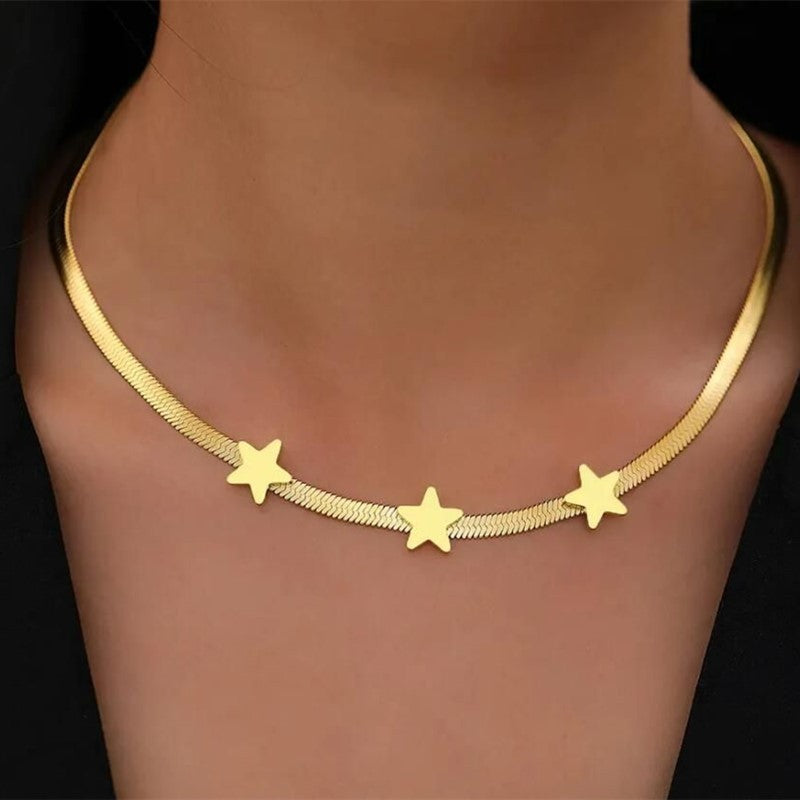 Women's Gothic Stainless Steel Necklace – Blade, Snake Chain & Star Choker Statement Jewelry