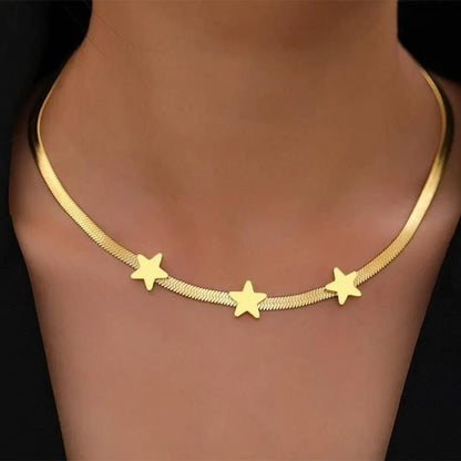 Women's Gothic Stainless Steel Necklace – Blade, Snake Chain & Star Choker Statement Jewelry