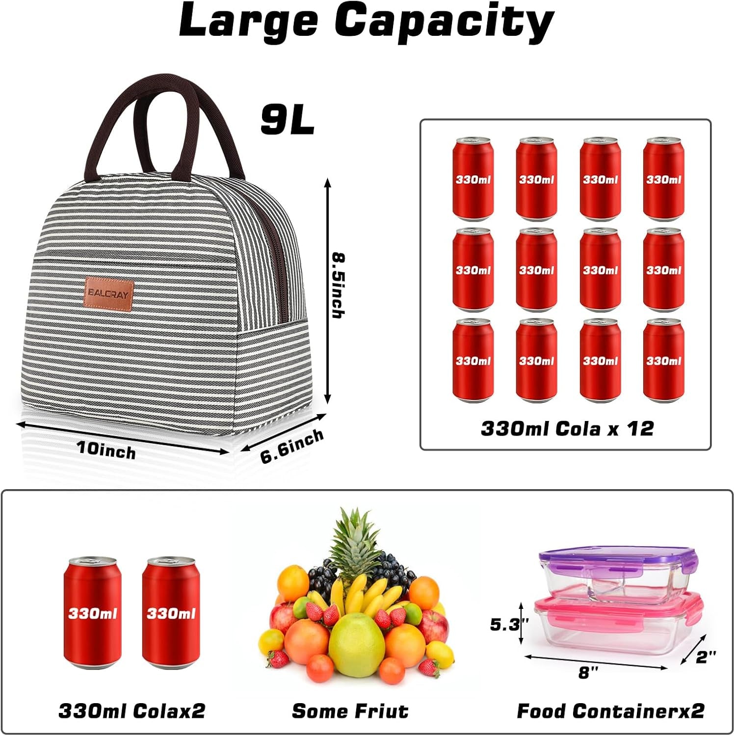 Lunch/Tote Bag for Women Lunch Box Insulated Lunch Container