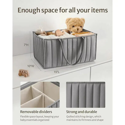 Foldable Large Capacity Baby Diaper Storage Bag – Portable Organizer for Mom & Child Essentials