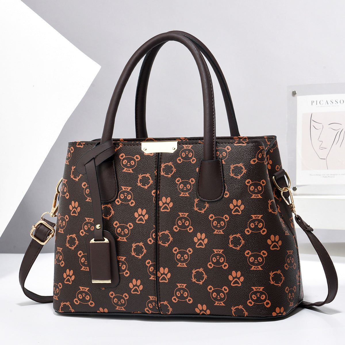 Women's PU Leather Handbag – Large-Capacity Square Tote & Crossbody Shoulder Bag