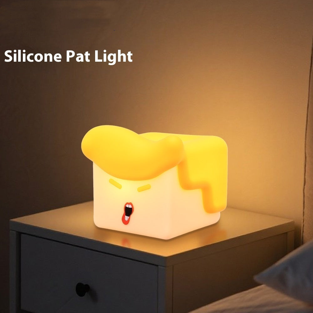 USB Rechargeable Silicone Night Light – Creative Tap-Control LED Lamp for Kids & Bedroom Decor
