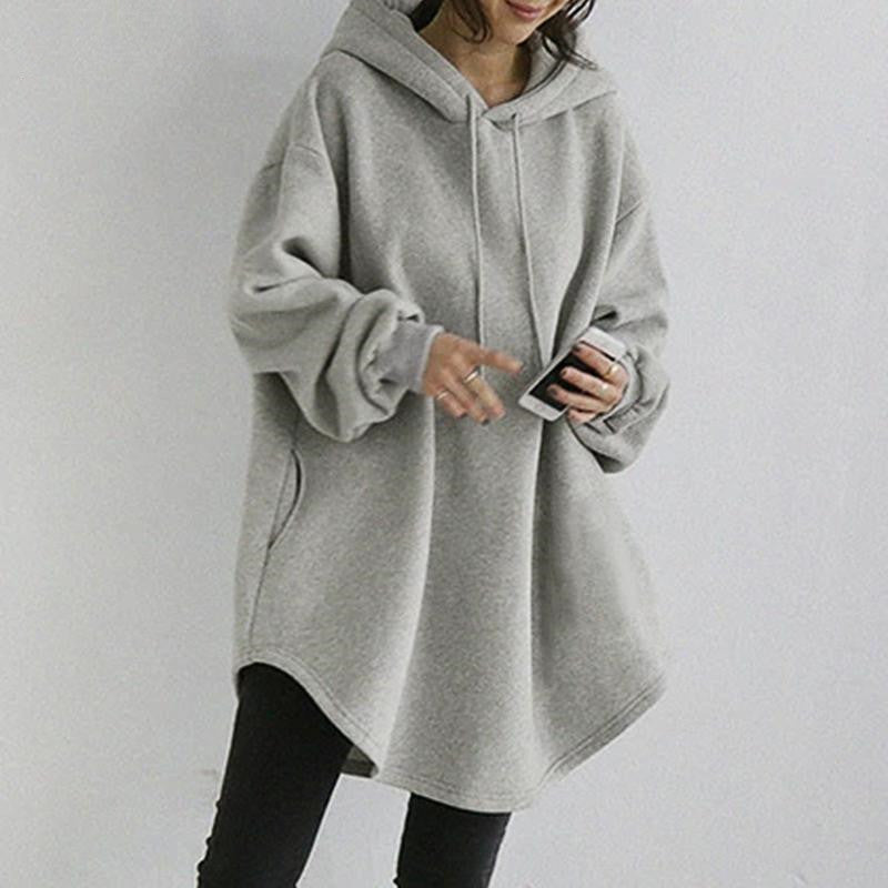Cozy Casual Hooded Sweatshirt – Long Sleeve, Loose Fit with Front Pocket & Drawstring