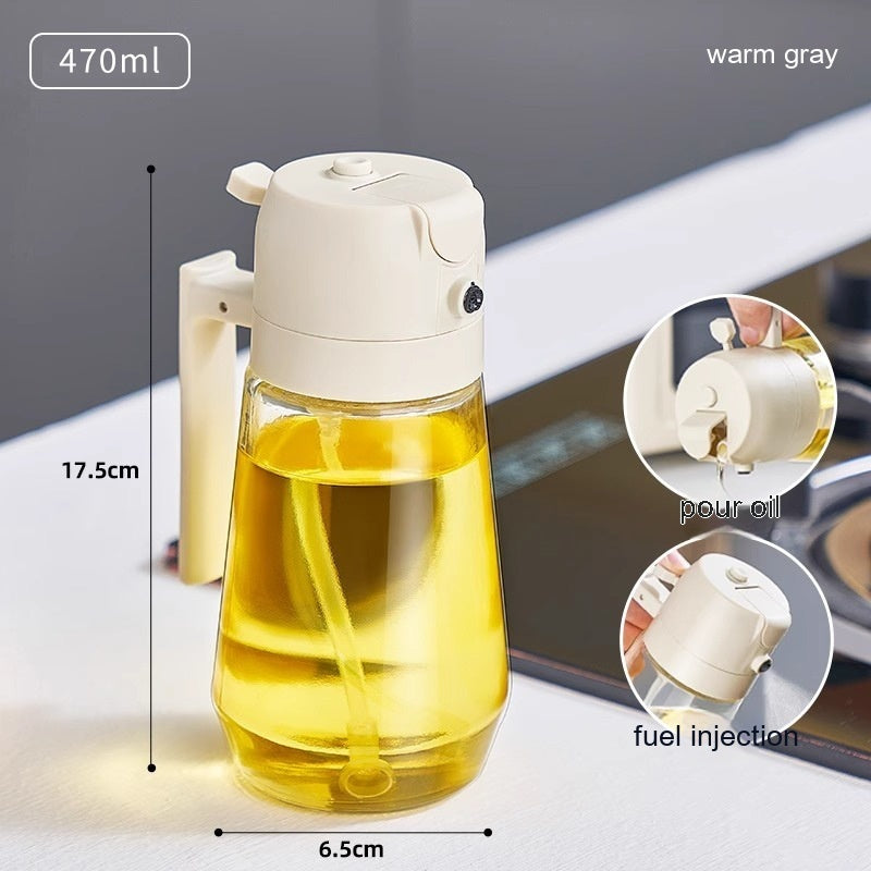 2-in-1 Olive Oil & Vinegar Sprayer – 470ML Glass Dispenser Bottle for Cooking, BBQ, Air Fryer & Salad