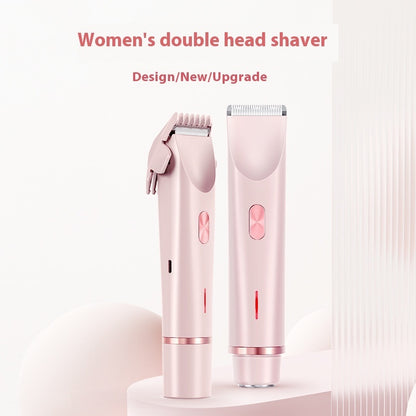 2-in-1 Women's Electric Hair Remover – Double Head Wet & Dry Shaver for Body and Bikini Line