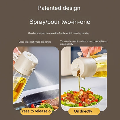 2-in-1 Olive Oil & Vinegar Sprayer – 470ML Glass Dispenser Bottle for Cooking, BBQ, Air Fryer & Salad