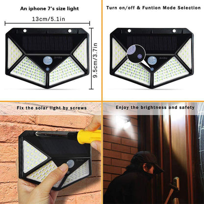 LED Solar Wall Light – Outdoor Waterproof Motion Sensor Garden Lamp