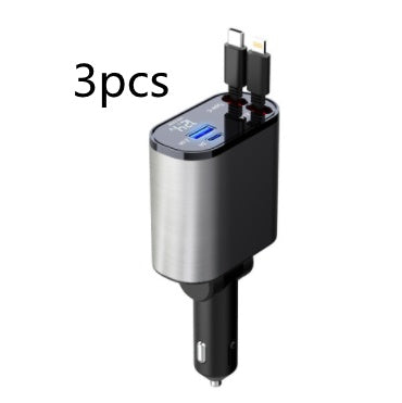 100W Metal Car Charger – Super Fast USB & Type-C Cigarette Lighter Adapter