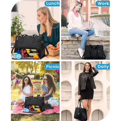 Women's Insulated Lunch Bag – Large Leak-Proof Tote with Laptop Compartment for Work & Commute