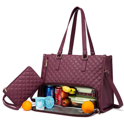 Women's Insulated Lunch Bag – Large Leak-Proof Tote with Laptop Compartment for Work & Commute